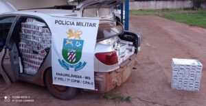 Polícia Militar apreende veículo carregado com cigarros contrabandeados em Anaurilândia