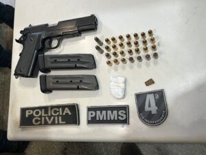 Polícia Militar e Civil localizam arma de fogo e munições em Chapadão do Sul