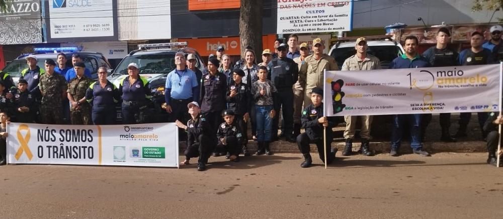 Polícia Militar participa da abertura do Maio Amarelo e alerta para a prevenção de acidentes