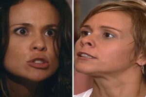 Fernanda (Vanessa Gerbelli) grita com Heloísa (Giulia Gam) em cena de 'Mulheres Apaixonadas'