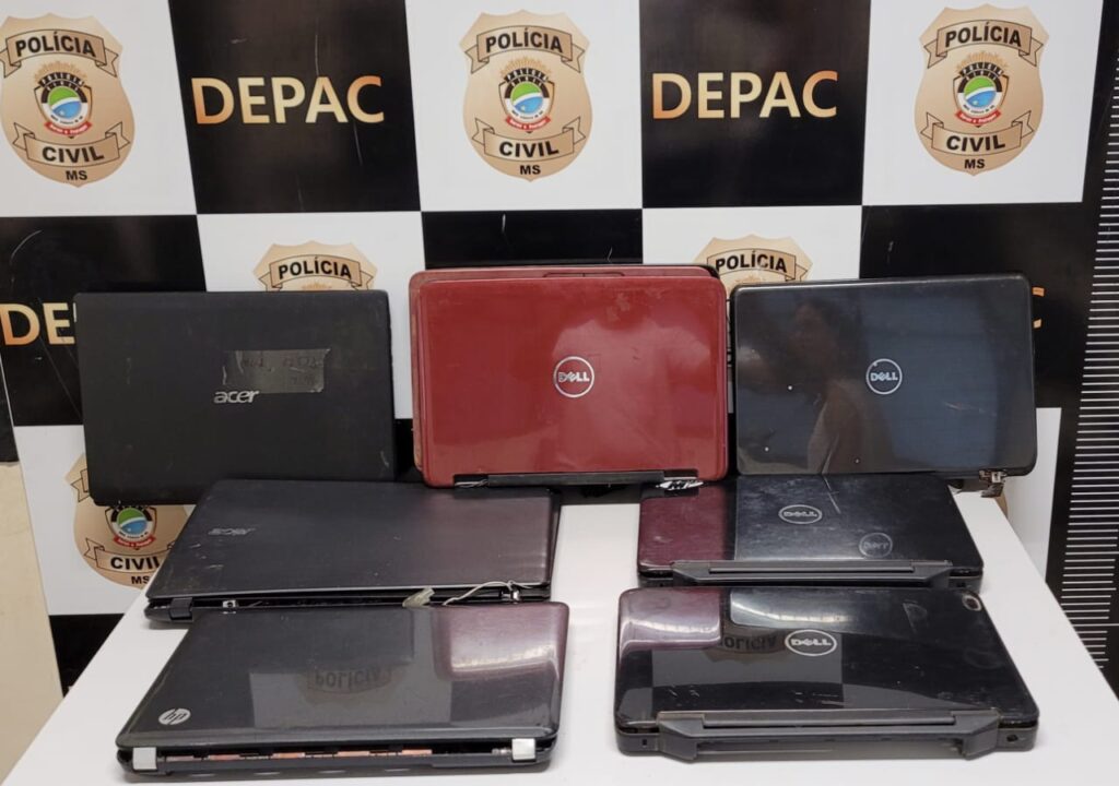 Polícia Civil recupera notebooks furtados em loja de consertos de eletrônicos em Campo Grande