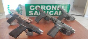 PMMS apreende na fronteira cinco pistolas que tinham como destino Campo Grande