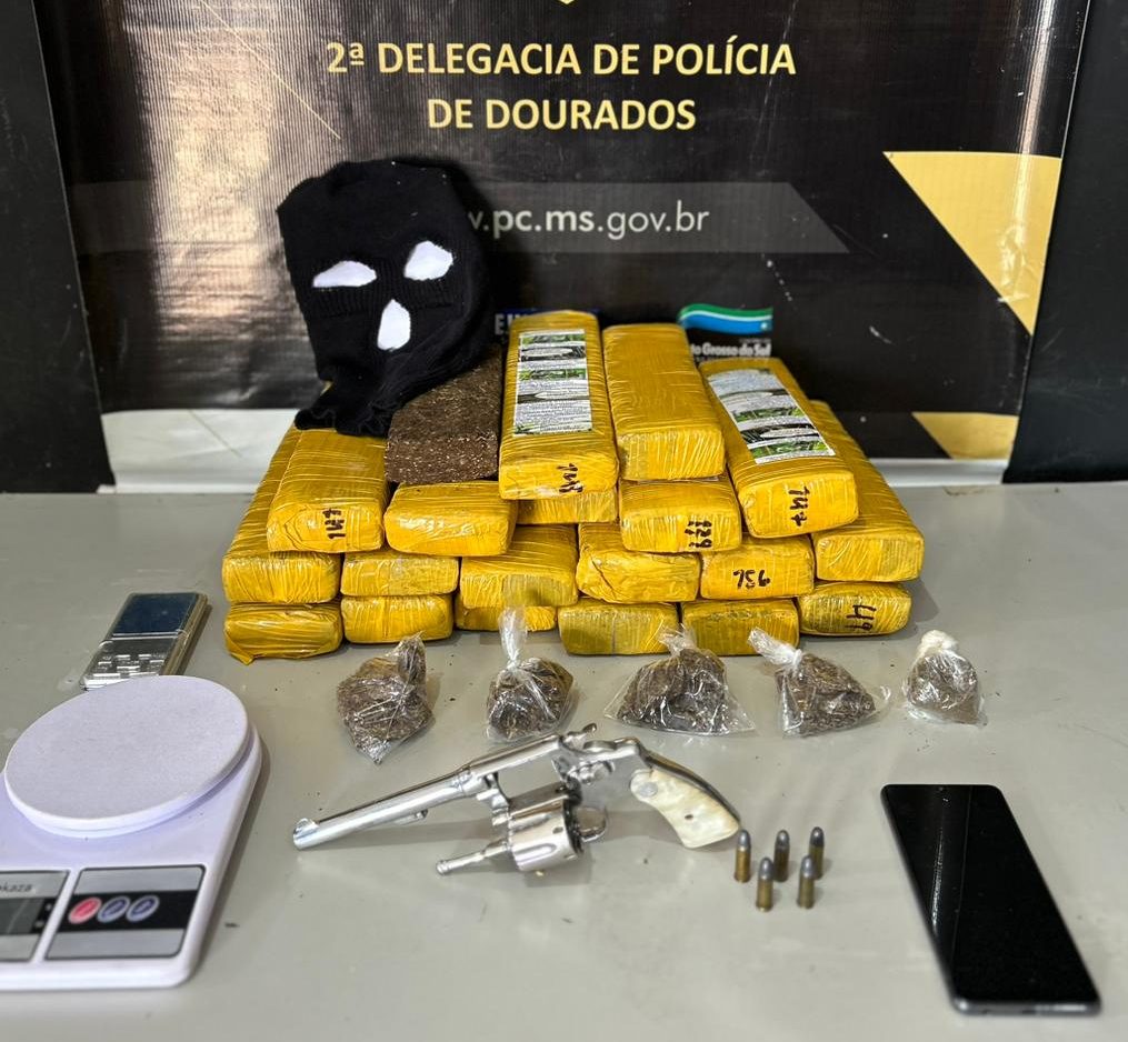 Foragido da justiça é preso pela Polícia Civil, com drogas e arma de fogo em Dourados