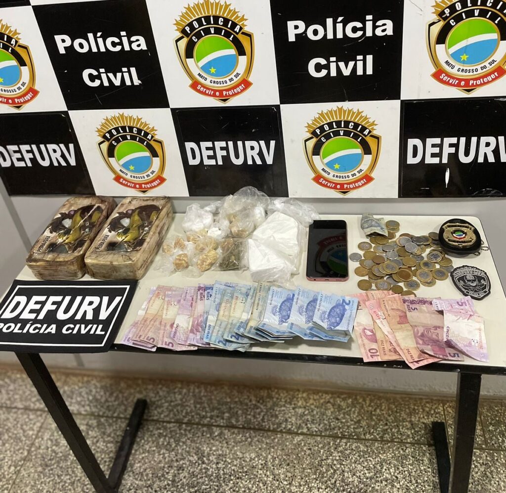 Polícia Civil apreende cocaína, prende autor de furto e adolescente infrator por tráfico de drogas, em Campo Grande