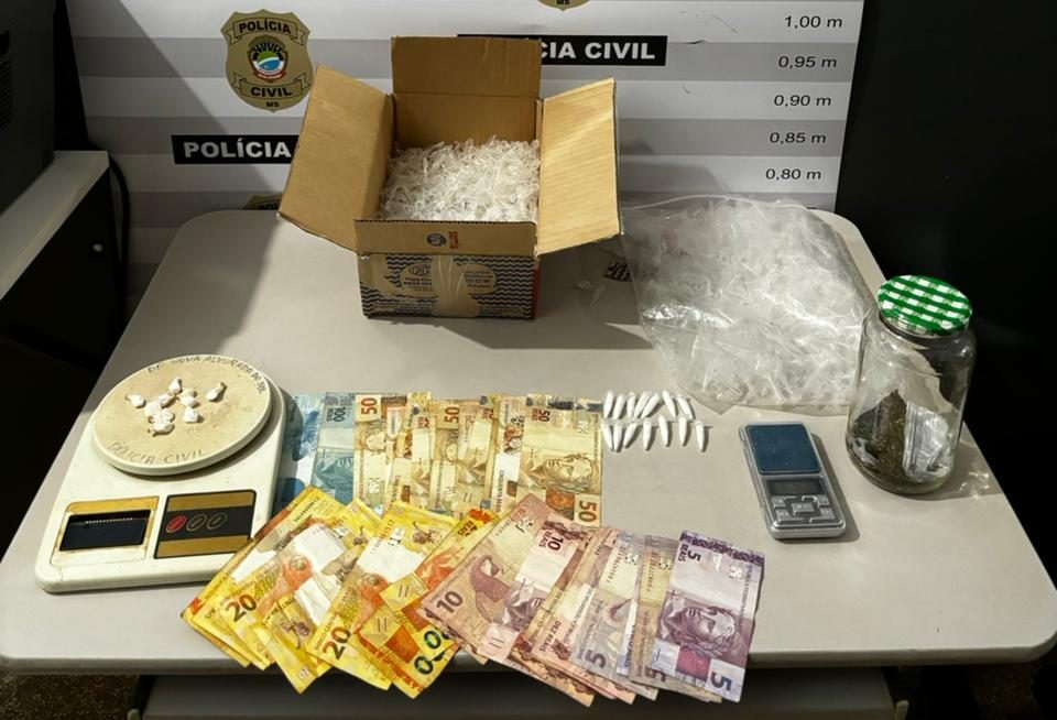 Polícia Civil prende em flagrante dois homens pelos crimes de tráfico de drogas e associação para o tráfico em Nova Alvorada do Sul